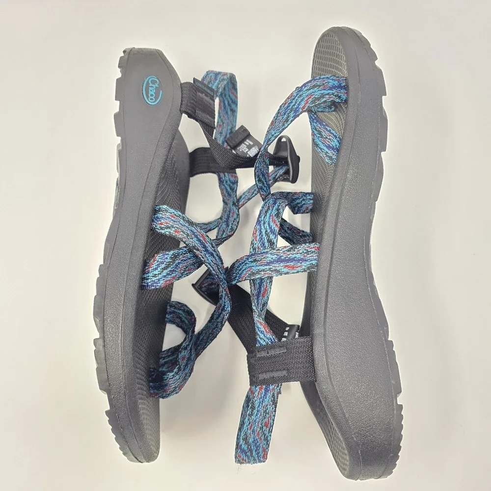 Chaco Z Cloud 2 Mens 12 Sandals Blue Multi Color Strappy Toe Loop JCH108679